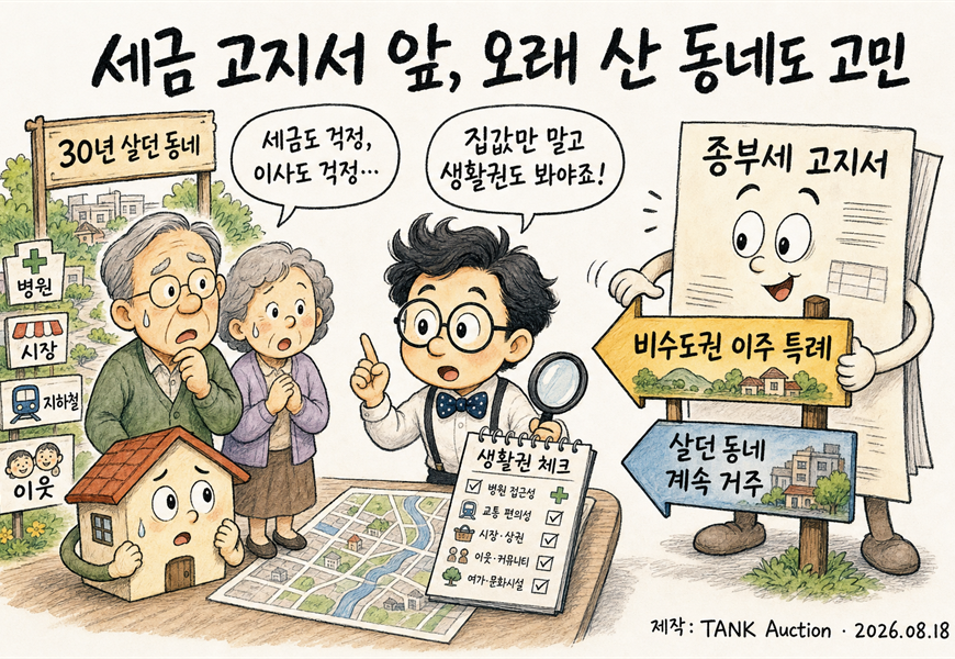 세금 고지서 앞, 오래 산 동네도 고민